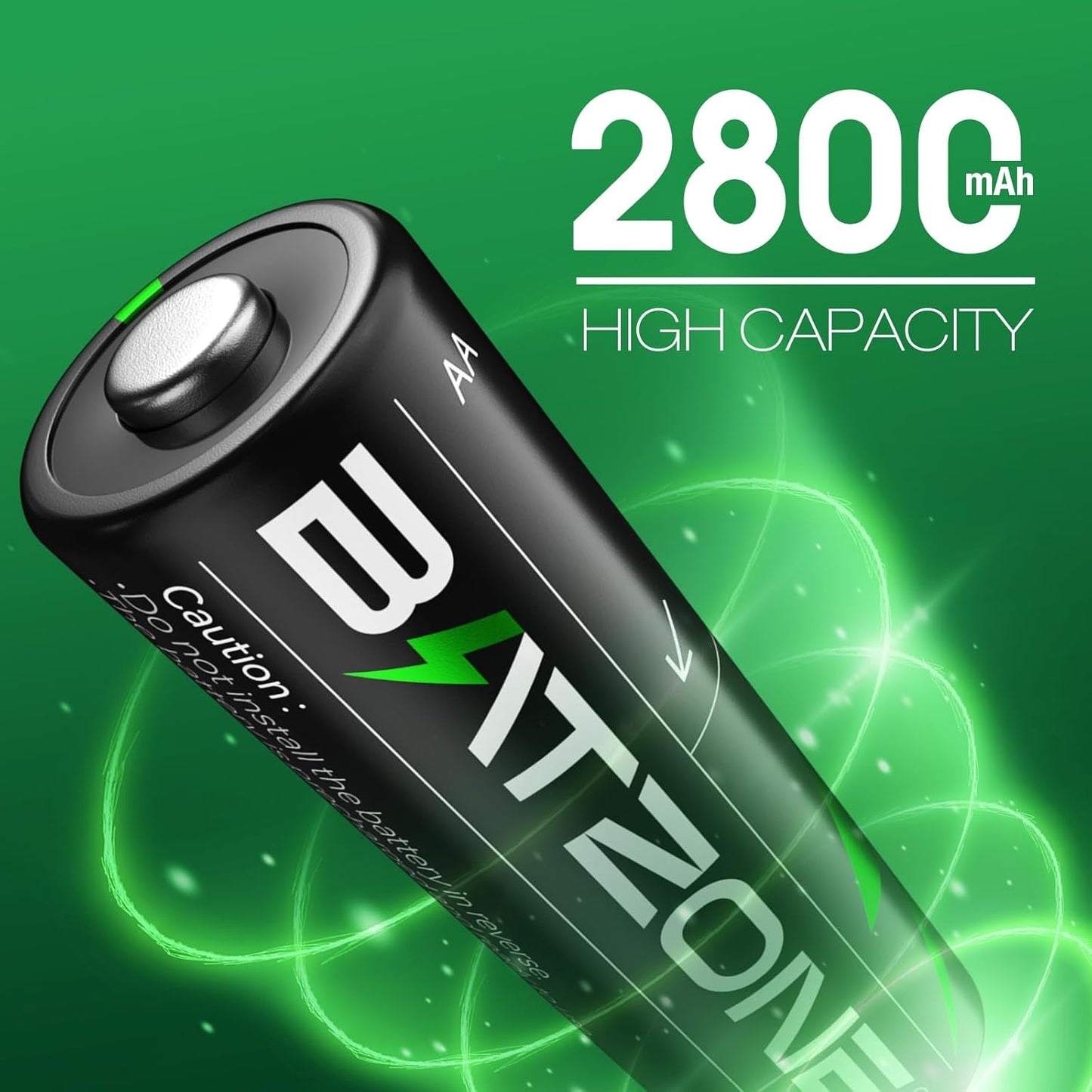 NiMH rechargeable batteries, AA size, set of 4