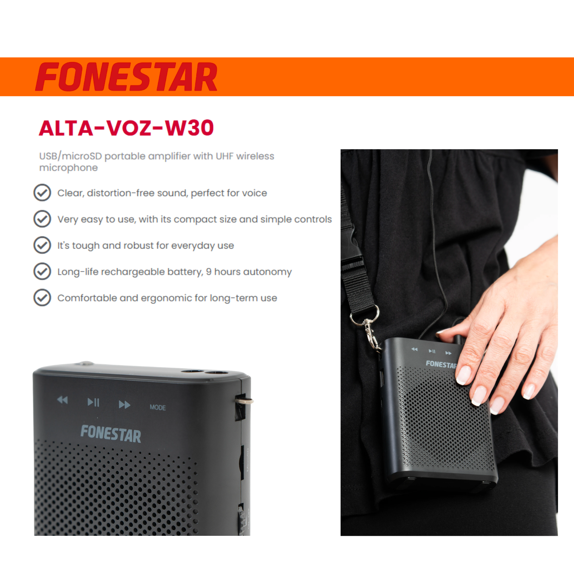 Fonestar ALTA-VOZ-W30 Waitband Amplifier