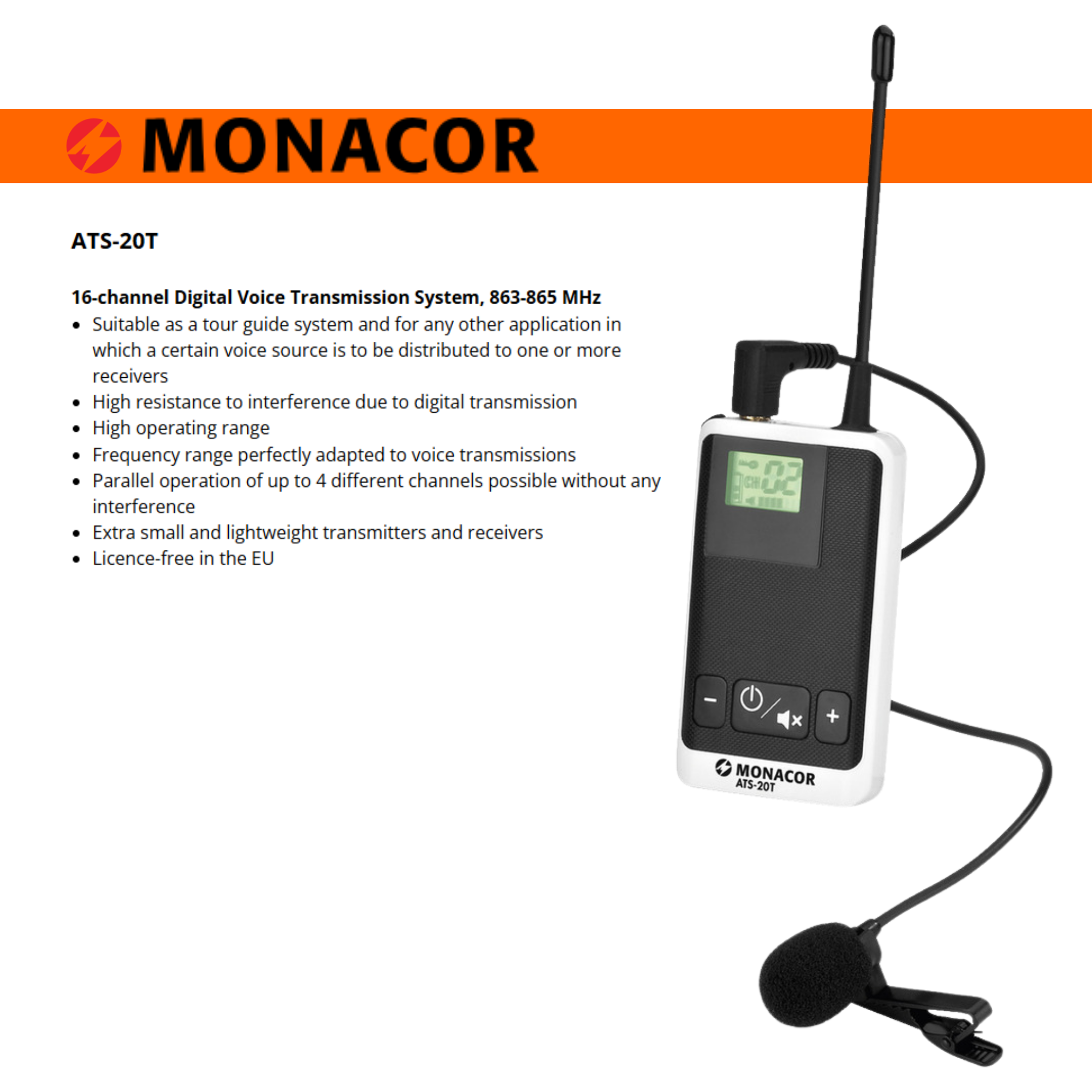 Monacor ATS-20T 1-Way Transmitter