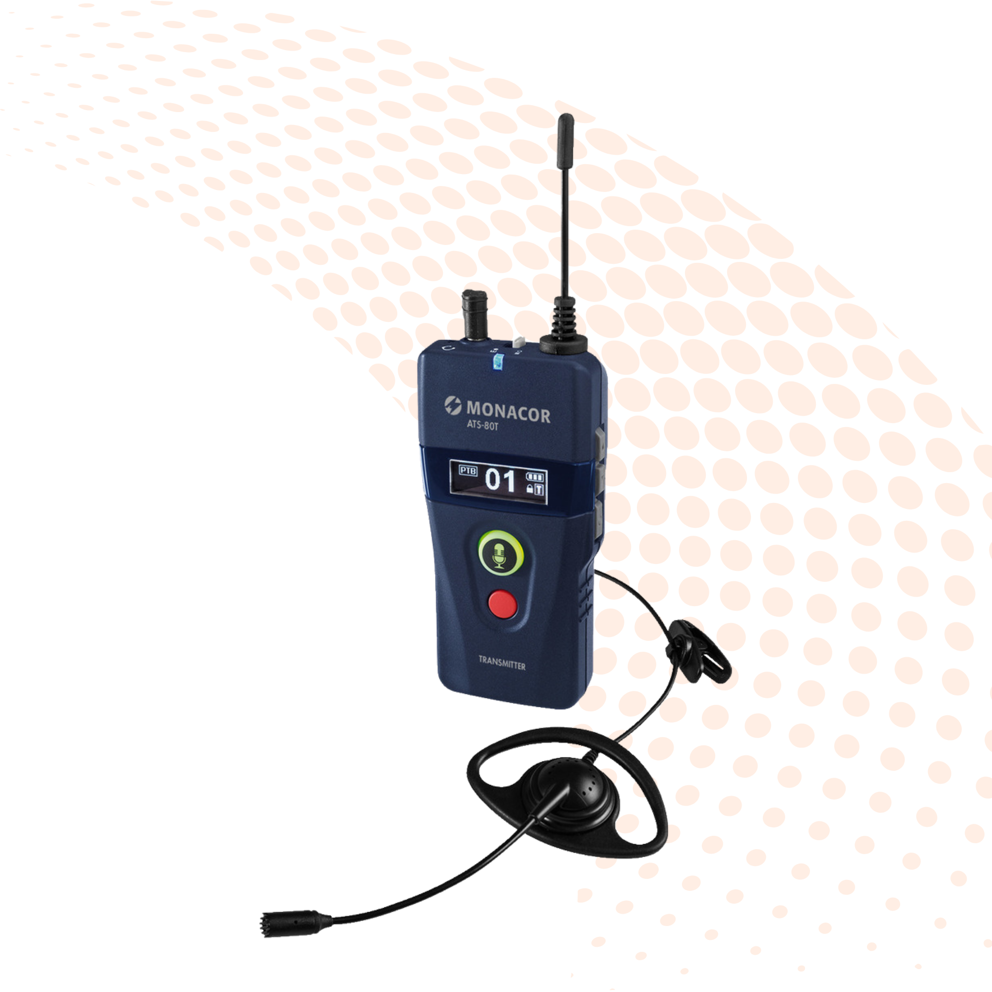 Monacor ATS-80T 2-Way Portable Transmitter