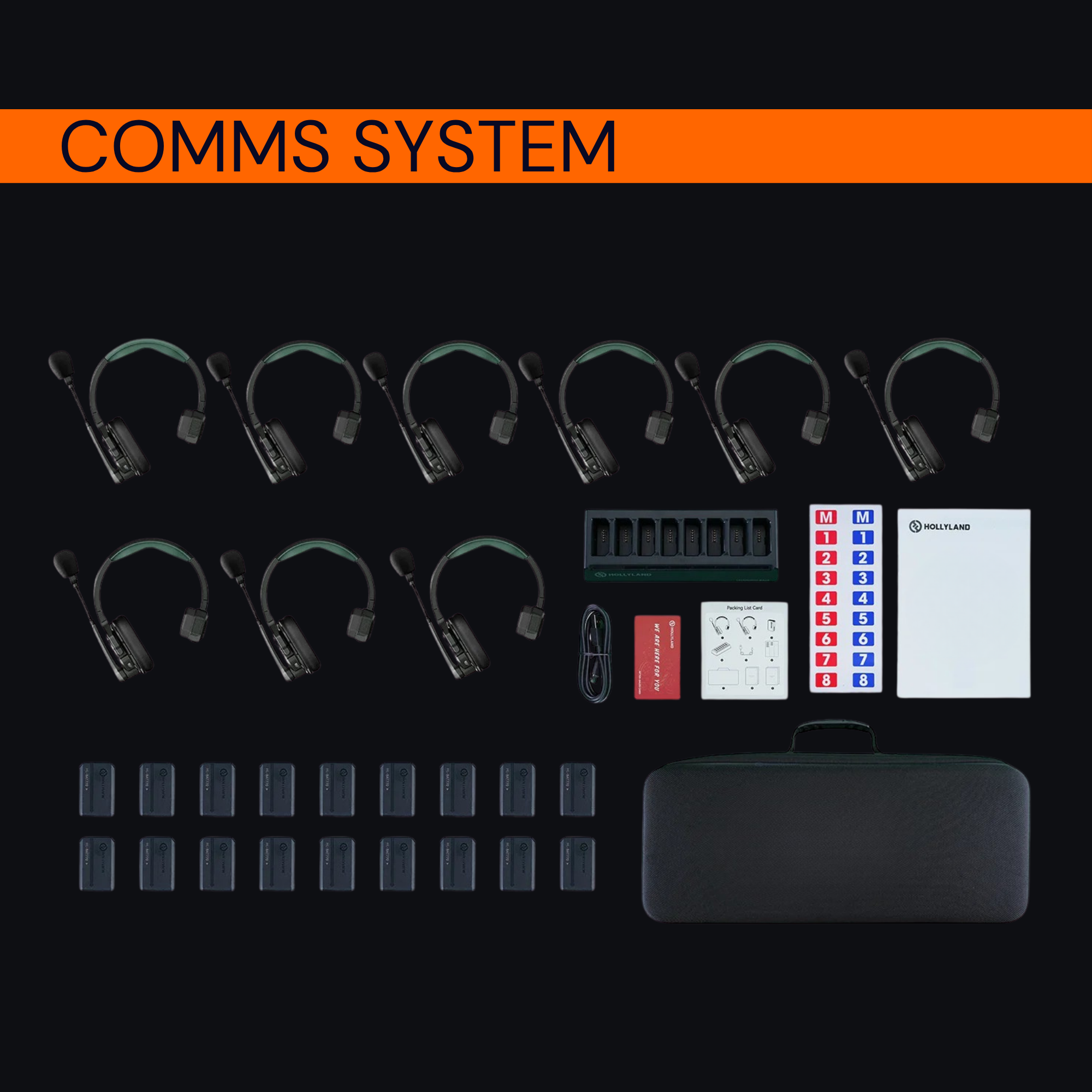 Comms System 9 Devices With Charging Dock and Case