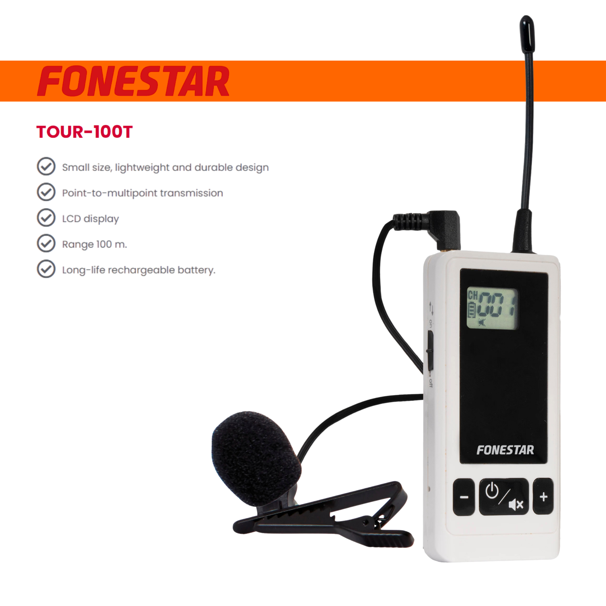 Fonestar TOUR-100T 1-Way Transmitter