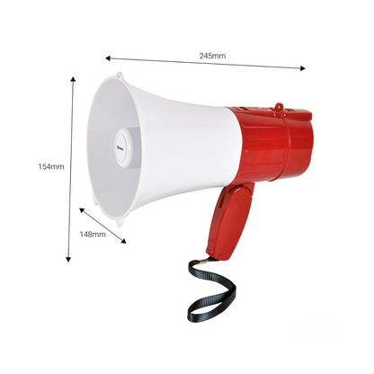 15W Rechargable Megaphone With Siren, Media Player & Bluetooth