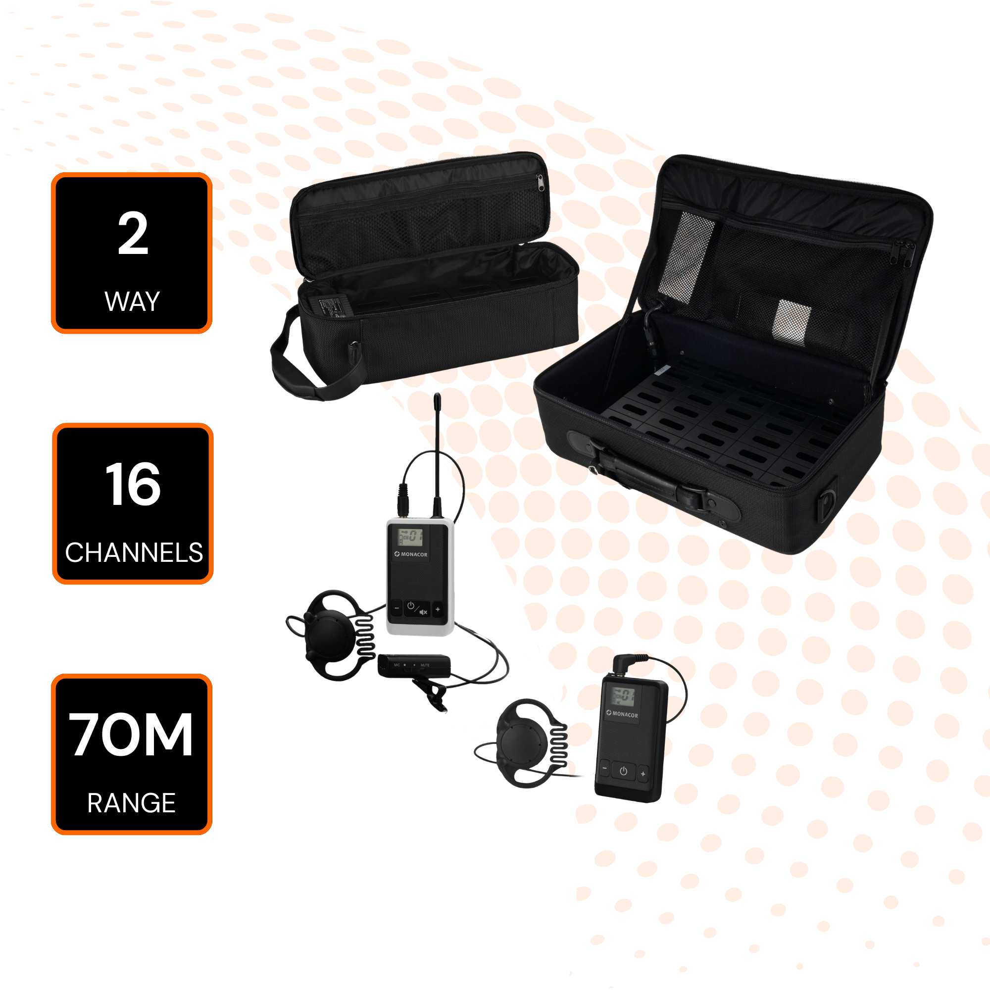 2-Way 100m 16 Channel System Monacor ATS-22