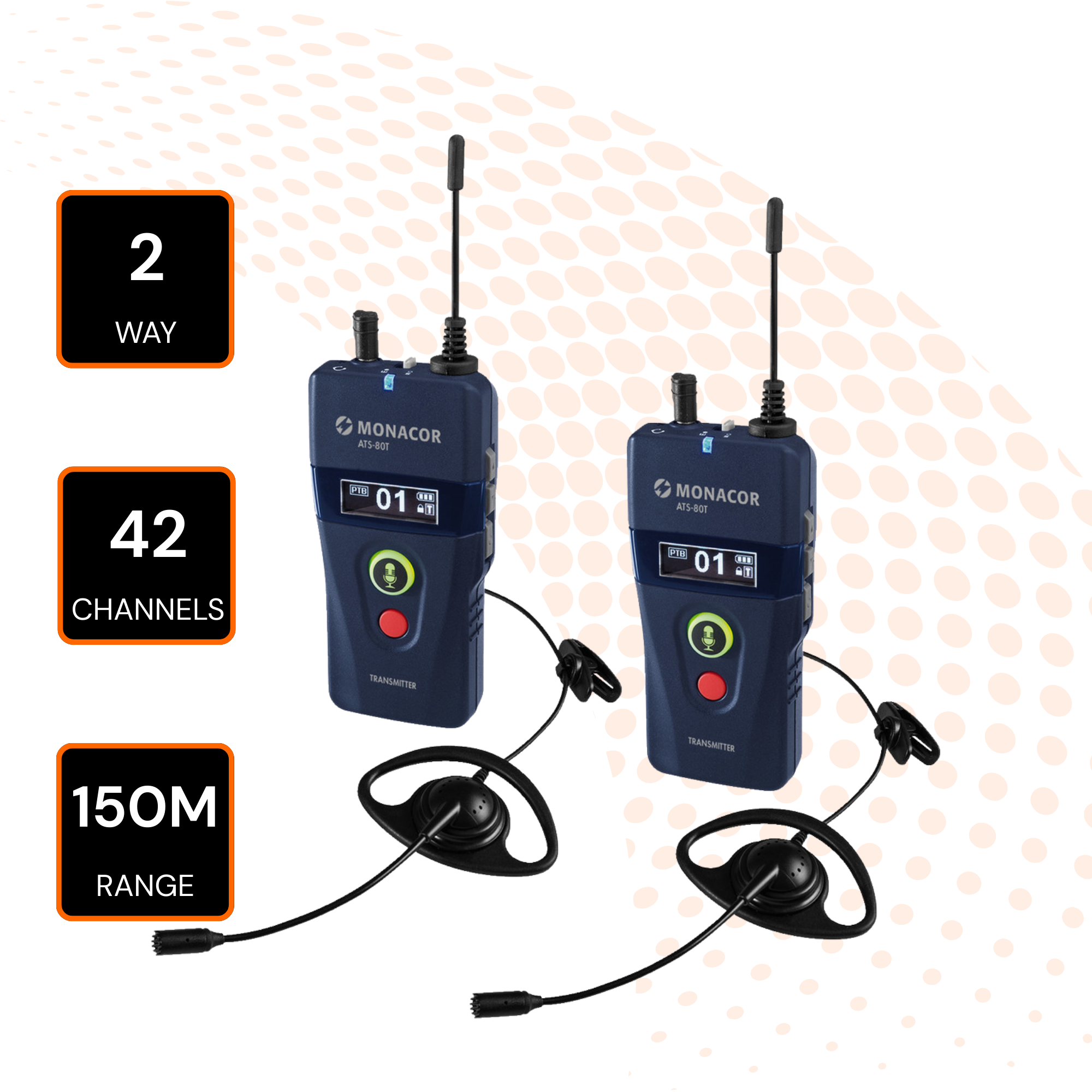 Full Duplex 2 Device System Monacor ATS-80