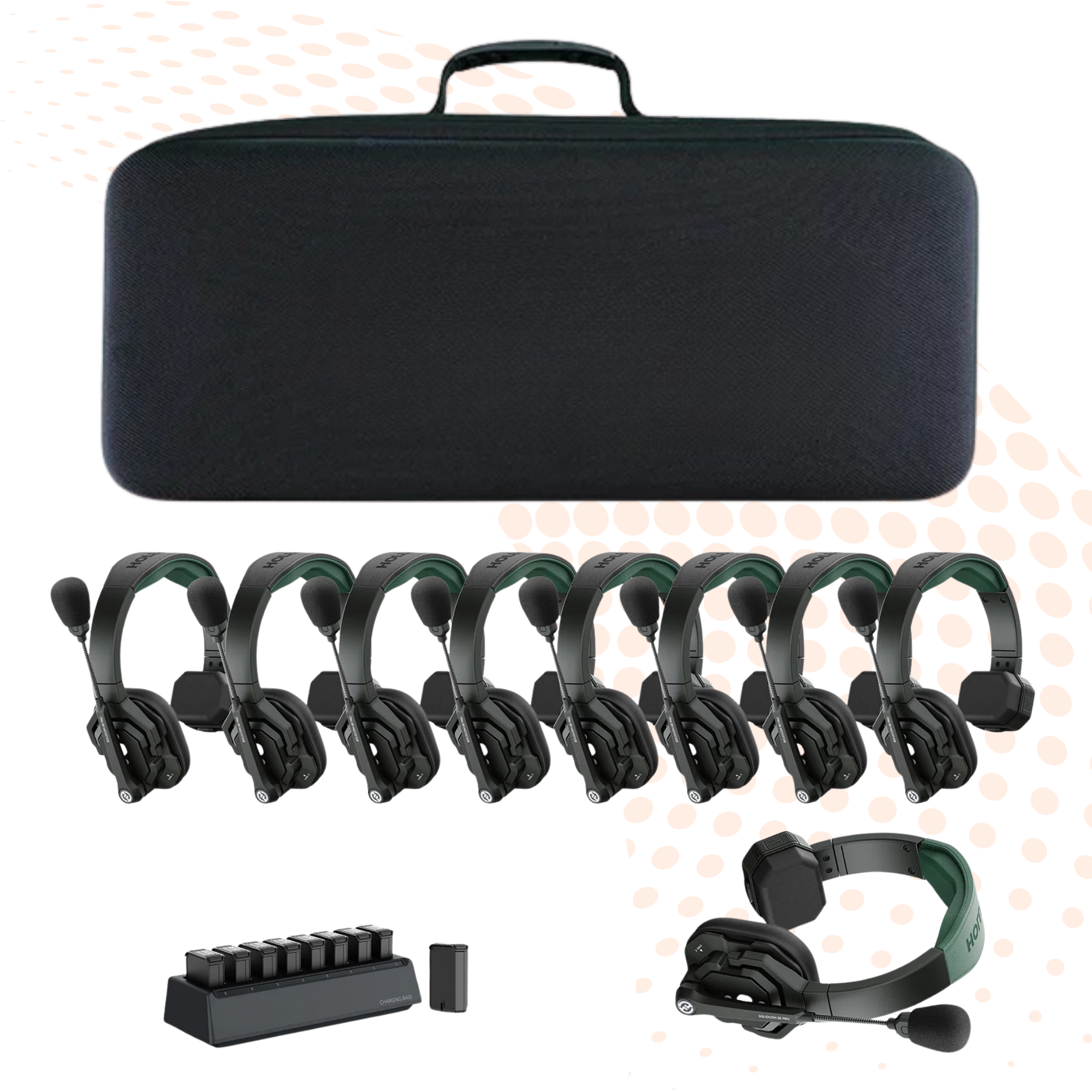 Comms System 9 Devices With Charging Dock and Case