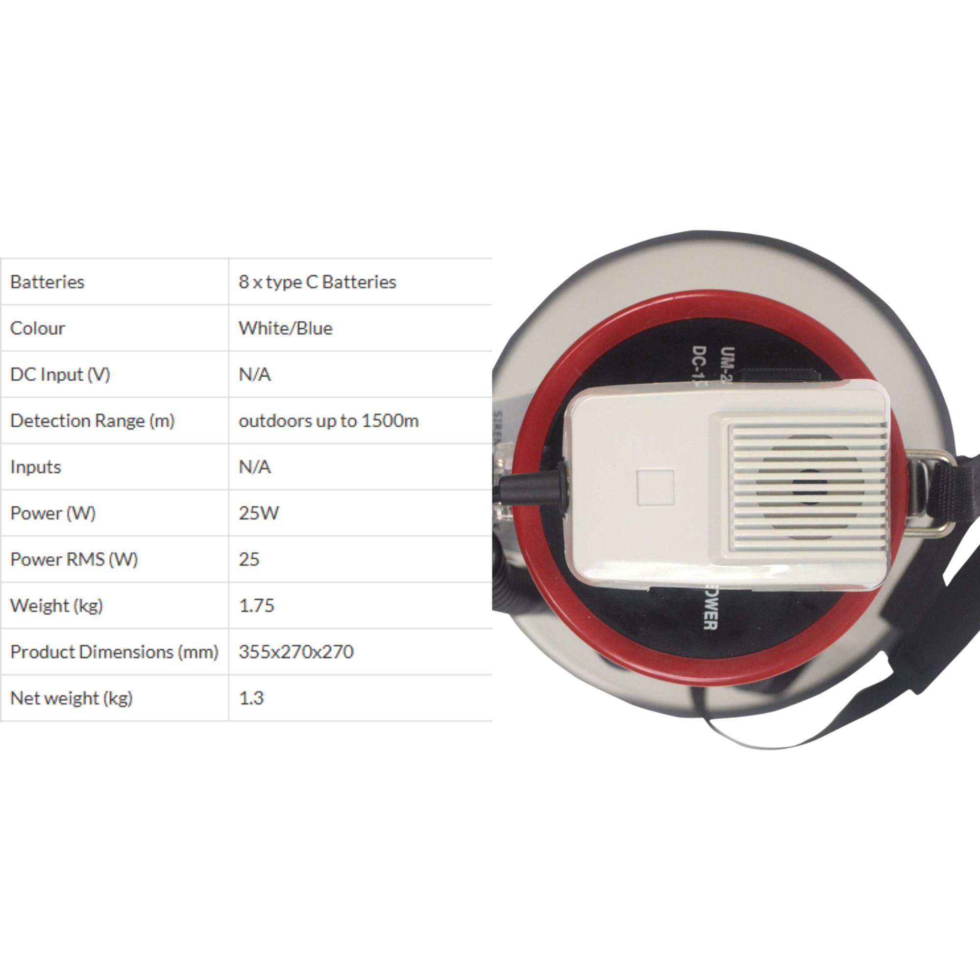 Megaphone With Siren & Handheld Microphone 25W