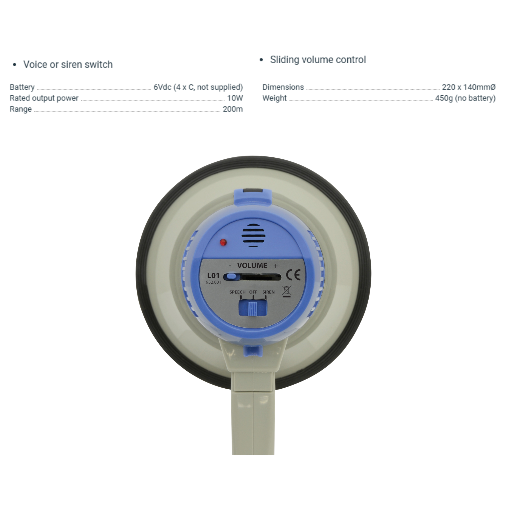 Megaphone With Siren 10W
