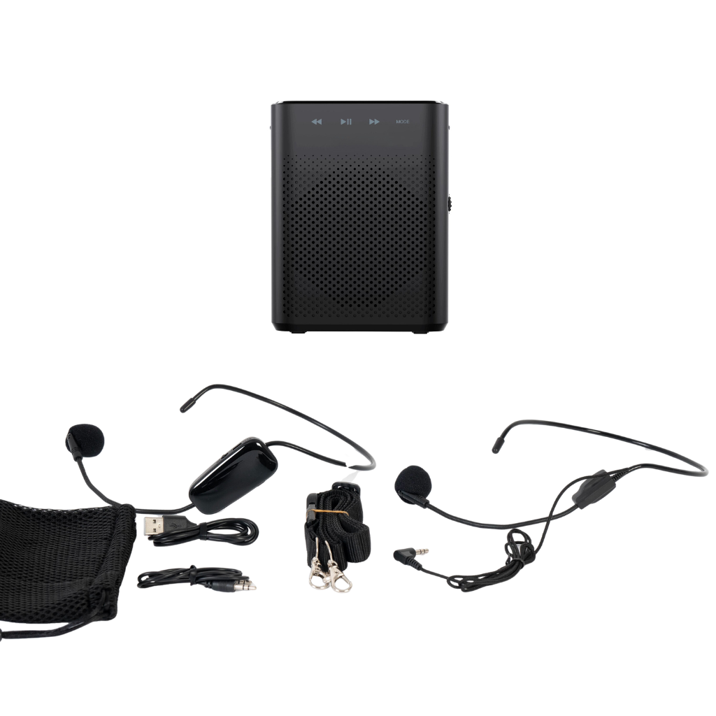 30W Waistband Amplifier With Wireless Headband Microphone & Built-in Media Player