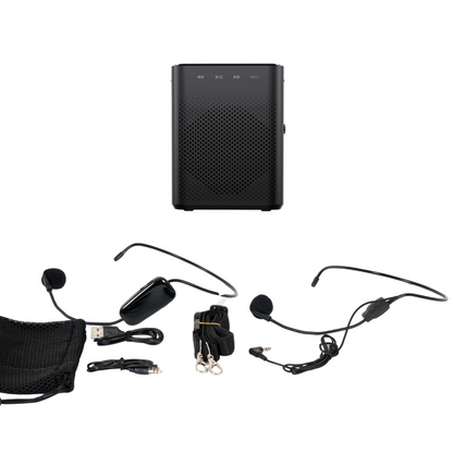 30W Waistband Amplifier With Wireless Headband Microphone & Built-in Media Player